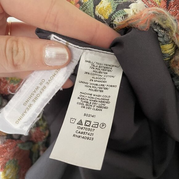 Womens Floral Mini Skirt By Loft With Colorful Botanical Embroidery In Size 12 - Picture 5 of 7